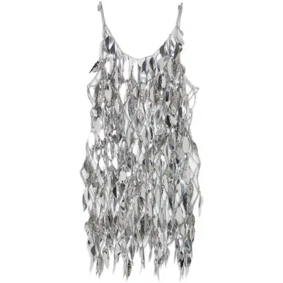 Rabanne Chainmail Scoop-neck Top In Grey