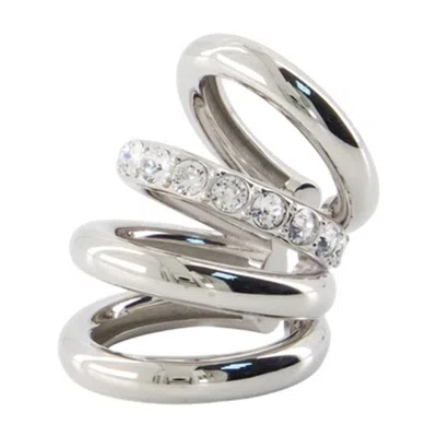 Rabanne Convertible Silver-tone Crystal Ear Cuff In Metallic