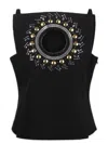 RABANNE PACO RABANNE EMBELLISHED CUT OUT DETAILED TOP