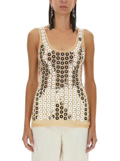 RABANNE PACO RABANNE EMBROIDERED TANK TOP