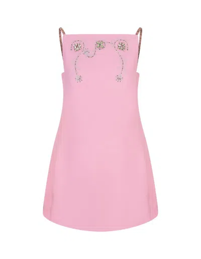 Rabanne Paco  Floral Embellished Sleeveless Dress In Pink
