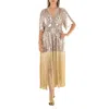Rabanne Paco  Fringe Detail Kaftan Mesh Dress, Brand Size 36 (us Size 4) In Gold