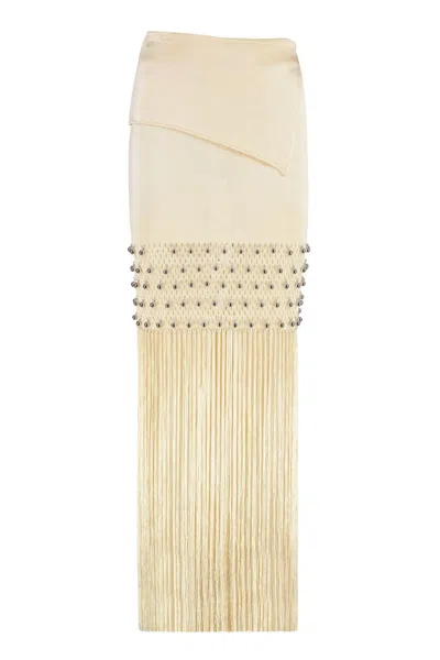 Rabanne Paco  Fringed Knit Skirt In Multi