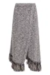 Rabanne Fringed Asymmetric Skirt In Multi
