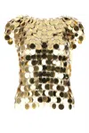 Rabanne Gold Sequins Top In Gold