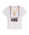 Rabanne Camera-print Cotton T-shirt In White