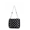 Rabanne Sparkle Raffia Shoulder Bag In Black