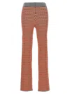 Rabanne Jacquard Checkered Flared Trousers With Buttoned Waistband