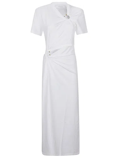 Rabanne Short Sleeve Long Dress In White