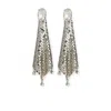 Rabanne Mini Mesh Pixel Rhinestone Earrings Accessories In Silver