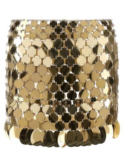 Rabanne Circular Metallic Sequins Linked Mini Skirt In Black