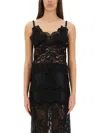Rabanne Intricate Lace Top With Adjustable Spaghetti Straps