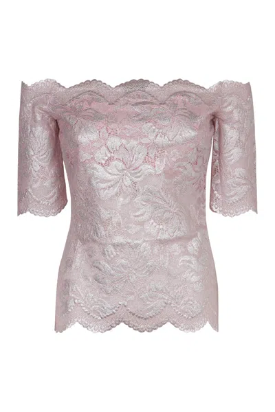 Rabanne Paco  Lace Top In Pink