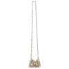 Rabanne Paco  Ladies 1969 Disc Detailed Micro Handbag In Light Gold/pearl In Gold Tone