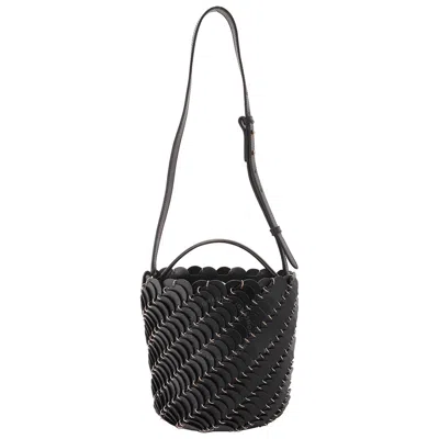Rabanne Paco  Leather Bucket Bag In Black