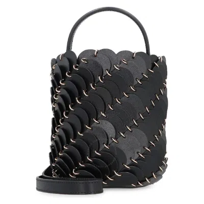 Rabanne Paco  Leather Bucket Mini Bag In Black
