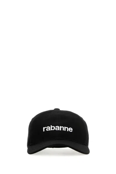 Rabanne Paco  Logo Embroidered Cap In Black