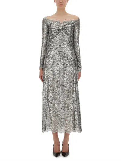 RABANNE PACO RABANNE LONG SLEEVES LONG LACE DRESS