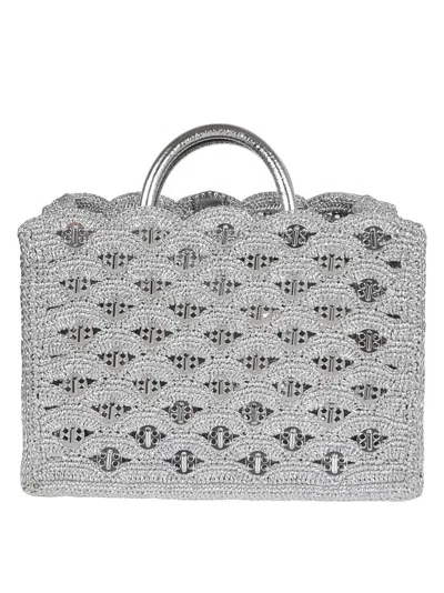 Rabanne Paco  Lurex Raffia Tote Bag