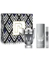 Rabanne Paco  Men's 3.4oz Invictus Platinum 3pc Set