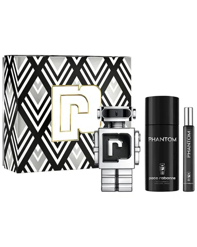 Rabanne Paco  Men's 3.4oz Phantom 3pc Set