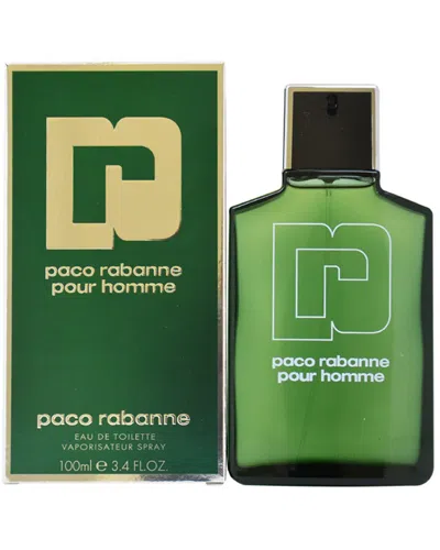 Rabanne Paco  Men's 3.4oz Pour Homme Eau De Toilette Spray In Green