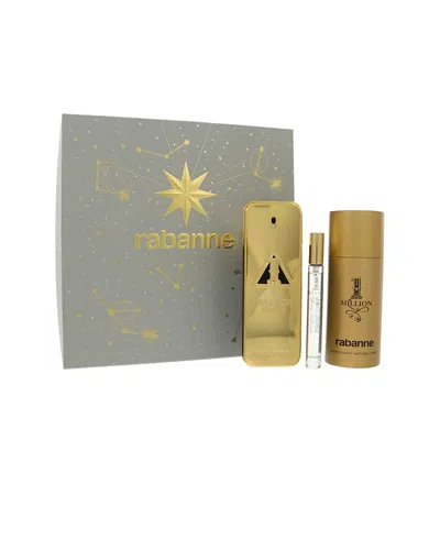 Rabanne Paco  Men's 3pc Paco One Million Elixir Gift Set In Transparent