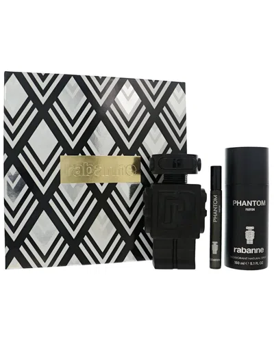 Rabanne Paco  Men's 3pc Phantom Parfum Spray In Transparent