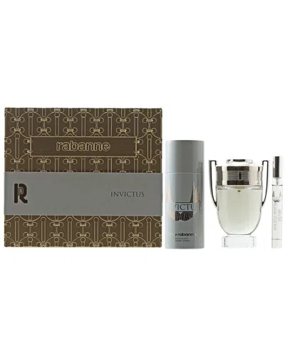 Rabanne Paco  Men's Invictus 3pc Set In Transparent