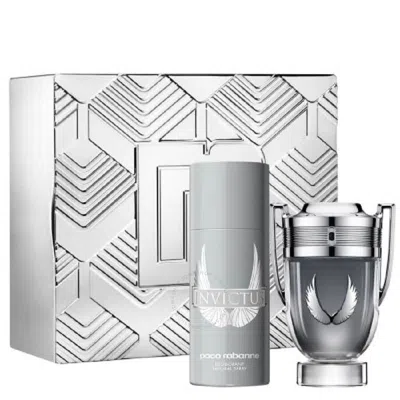 Rabanne Paco  Men's Invictus Platinum Gift Set Fragrances 3349668608164 In White
