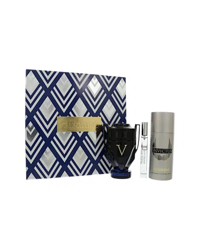 Rabanne Paco  Men's Invictus Victory Elixir 3pc Set In Transparent