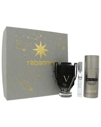 Rabanne Paco  Men's Invictus Victory Extreme Edp Spray 3pc Gift Set In Transparent