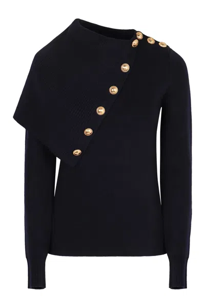 Rabanne Paco  Merino Wool Sweater In Blue