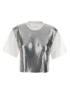 Rabanne Cropped Cotton-jersey And Chainmail T-shirt