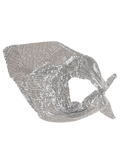 RABANNE PACO RABANNE METALLIC ALUMINUM SCARF WITH SHIMMERING SEQUINS