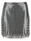 Rabanne Paillette Metal Ball Trim Mini Skirt In Silver