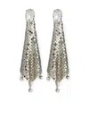 Rabanne Small Mesh Pixel Strass Earrings In Gray