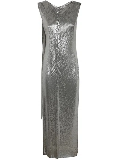 Rabanne Paco  Mini Mesh Robe Clothing In Metallic