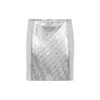Rabanne Metallic Miniskirt With High Waist And Chainmail Detail In Tech Fabric Woman