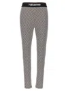 Rabanne Monogram Print Slim Fit Stretch Leggings In Gray