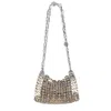 Rabanne Multicolor Metal 1969 Nano Shoulder Bag In Gray
