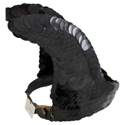 Pre-owned Rabanne Paco  Museum Worthy Showpiece Angel Wings Sequin Hat In Black
