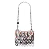 Rabanne Paco  Nano Sparkle Leave Shoulder Bag In Silver