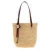 Rabanne Woven Raffia Tote Bag In Sand