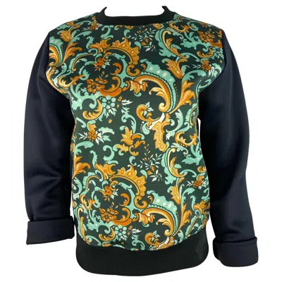 Pre-owned Rabanne Paco  Navy And Multicolor Long Sleeves Sweatshirt Top, Size 38 In Blue