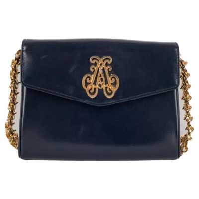 Pre-owned Rabanne Paco  Navy-blue Calfskin Handbag In Black