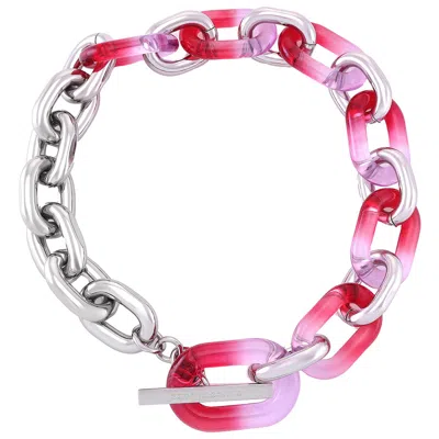 Rabanne Paco  Oversized Chain Link Logo-engraved Resin Necklace In Brown