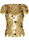 Rabanne Top Short Sleeve Sweater Clothing In Gold