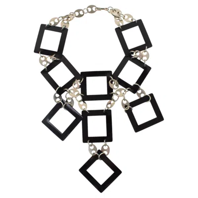 Pre-owned Rabanne Paco  Paris Futuristic Chrome And Enamel Necklace In Multi