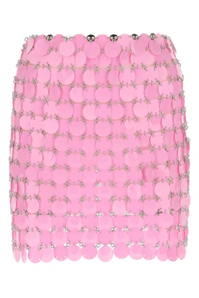 RABANNE PACO RABANNE PINK MAXI SEQUINS MINI SKIRT